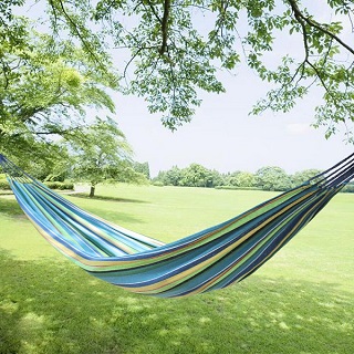 Premium Garden Camping Canvas Hammock Lightweight Hang Bed Outdoor Travel Swing